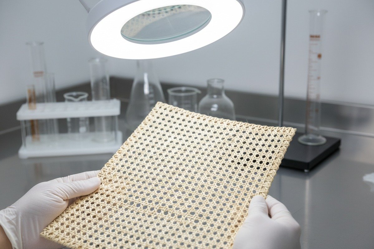 Marketing eco-friendly furniture made with sustainably sourced and biodegradable natural rattan webbing (ID#5)