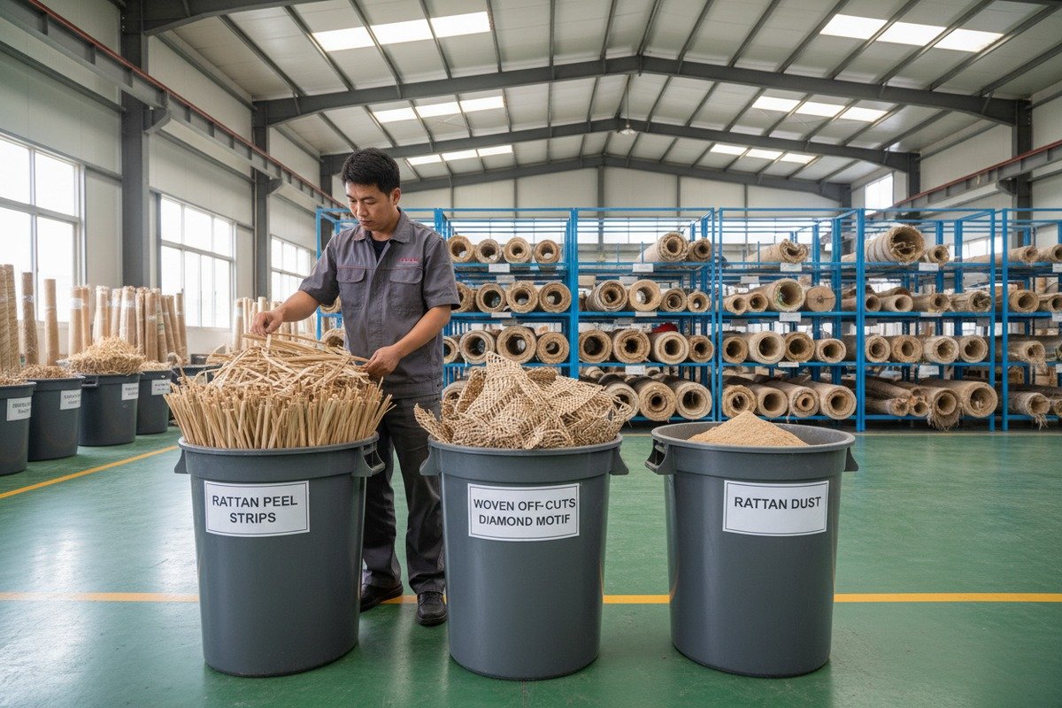 Industrial management of rattan waste including weaving scraps and biomass fuel briquettes (ID#3)