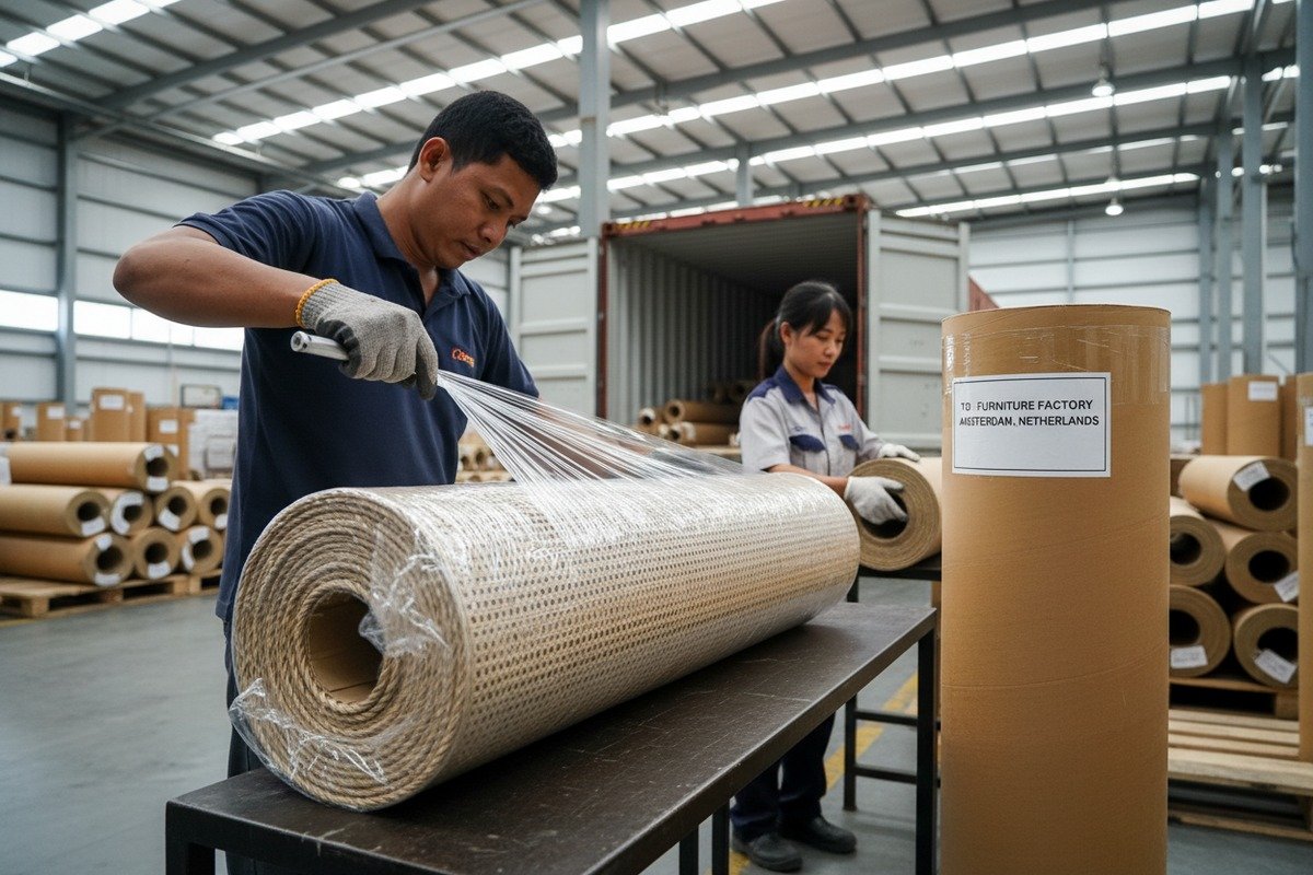 Bulk Packaging Standards Packaging and durability standards for bulk rattan webbing orders during international transit (ID#5)