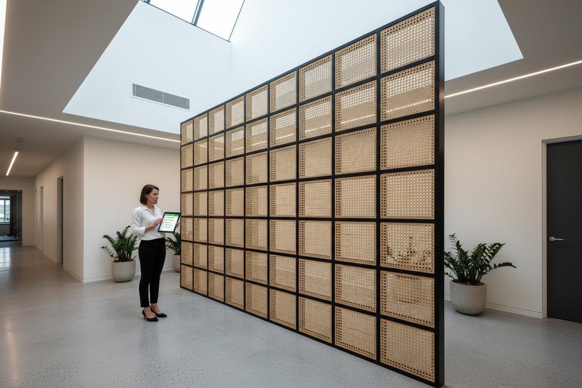 نسيج قصب الروطان الطبيعي يساهم في نقاط LEED لمشاريع التصميم الداخلي المستدام (ID#2)