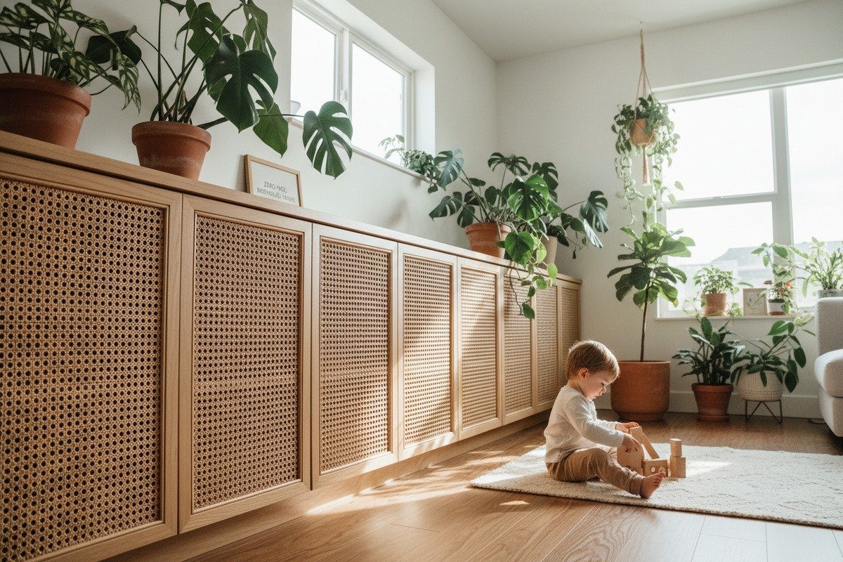 نسيج قصب الروطان الطبيعي منخفض المركبات العضوية المتطايرة يدعم جودة البيئة الداخلية ومعايير المشروع (ID#4)