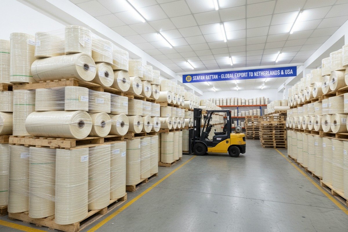 Rattan Streaks vs Mold Natural green streaks on rattan webbing distinguished from fuzzy raised mold spots (ID#4)