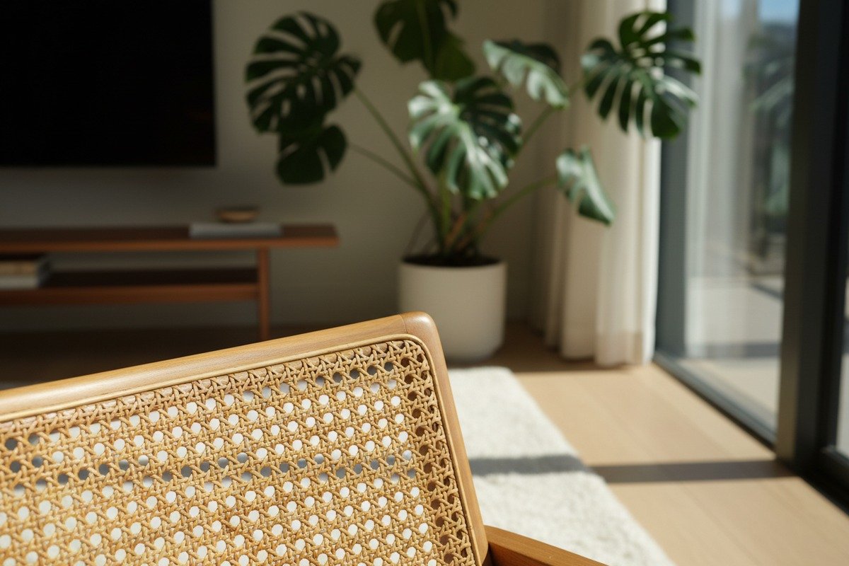 Rattan Quality and Color High quality rattan cane webbing showing natural green tints without affecting material durability (ID#5)