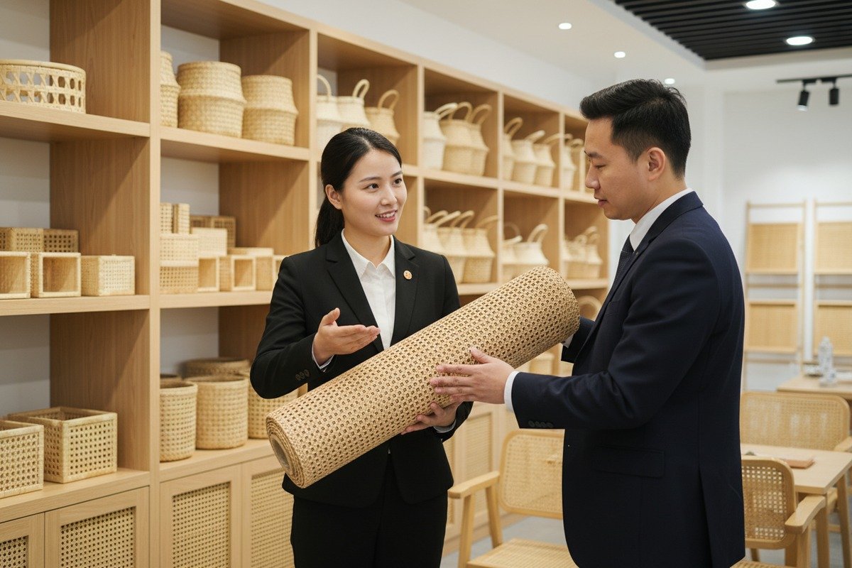 Experienced supplier of natural rattan cane webbing for high-quality furniture materials (ID#1)