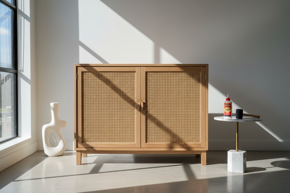 Rattan Installation Tools Guide Essential tools like wooden wedges and rubber mallets for installing rattan webbing (ID#5)