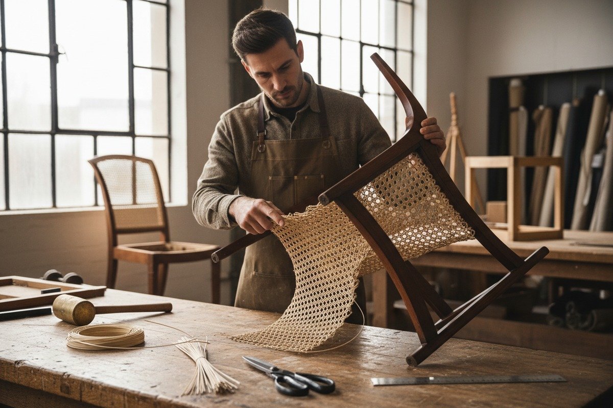 Fixing common mistakes during rattan cane webbing installation for furniture projects (ID#1)