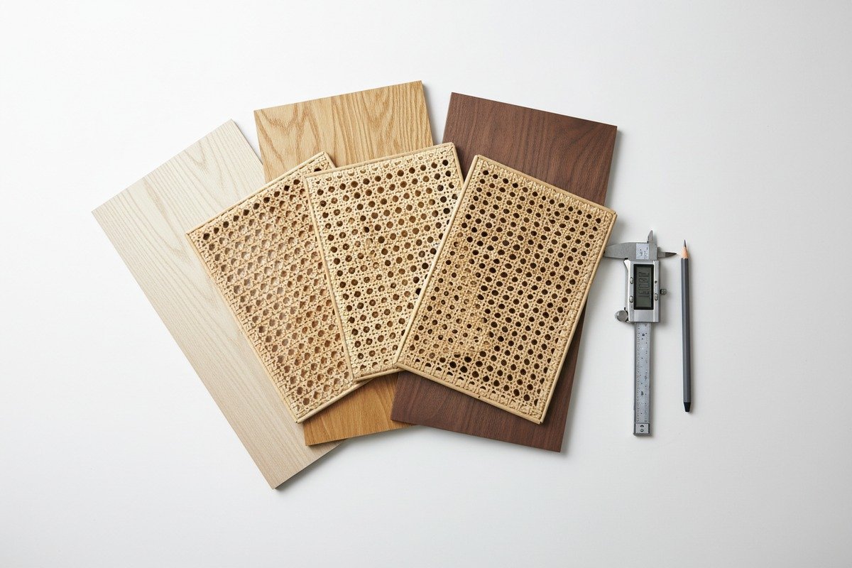 Various hardwood types like oak and teak compatible with rattan webbing furniture projects (ID#3)