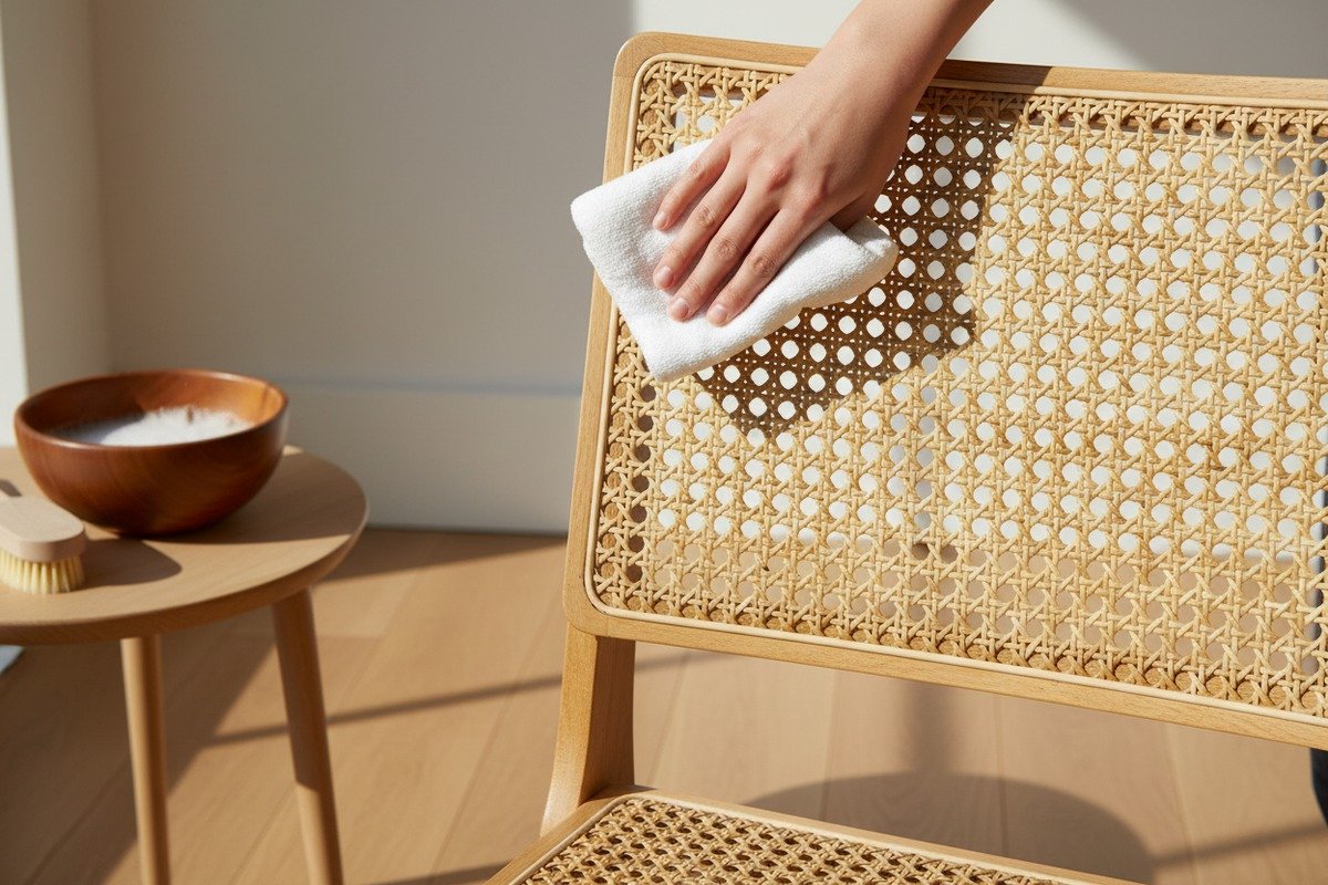 Nettoyage des surfaces de meubles en cannage de rotin naturel pour maintenir leur qualité et leur apparence (ID#1)