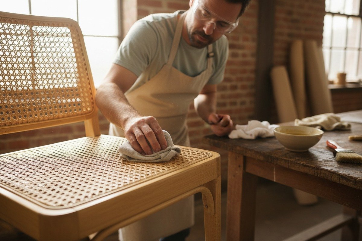 Maintenance frequency for rattan cane webbing furniture in a home setting (ID#1)