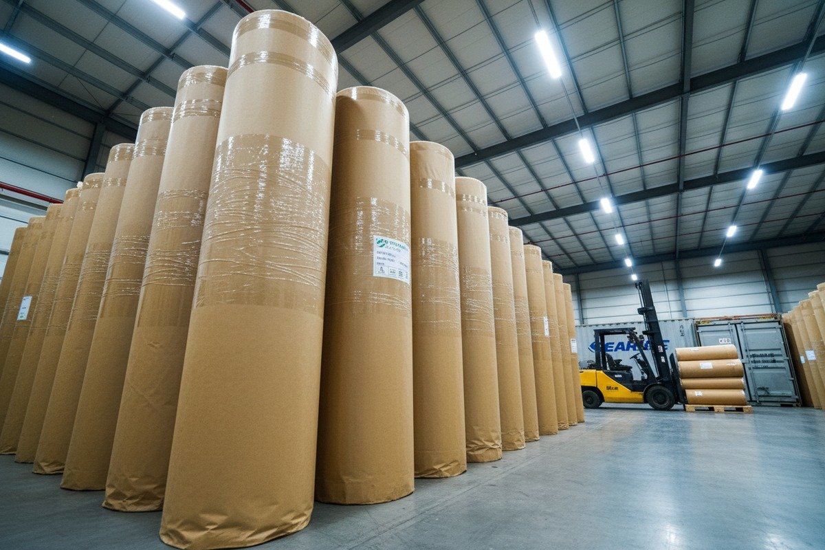 Moisture protection for wholesale rattan rolls using kraft paper and silica gel packets (ID#3)