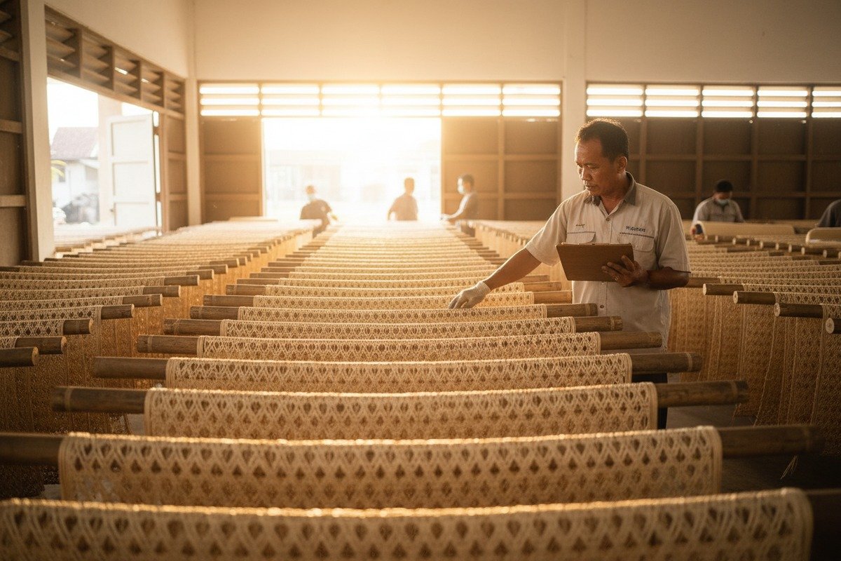 تقليل تلف هيكل الروطان صناديق خارجية صلبة ودعامات داخلية لتقليل تلف السحق لطلبات قصب الروطان المنسوج (ID#5)