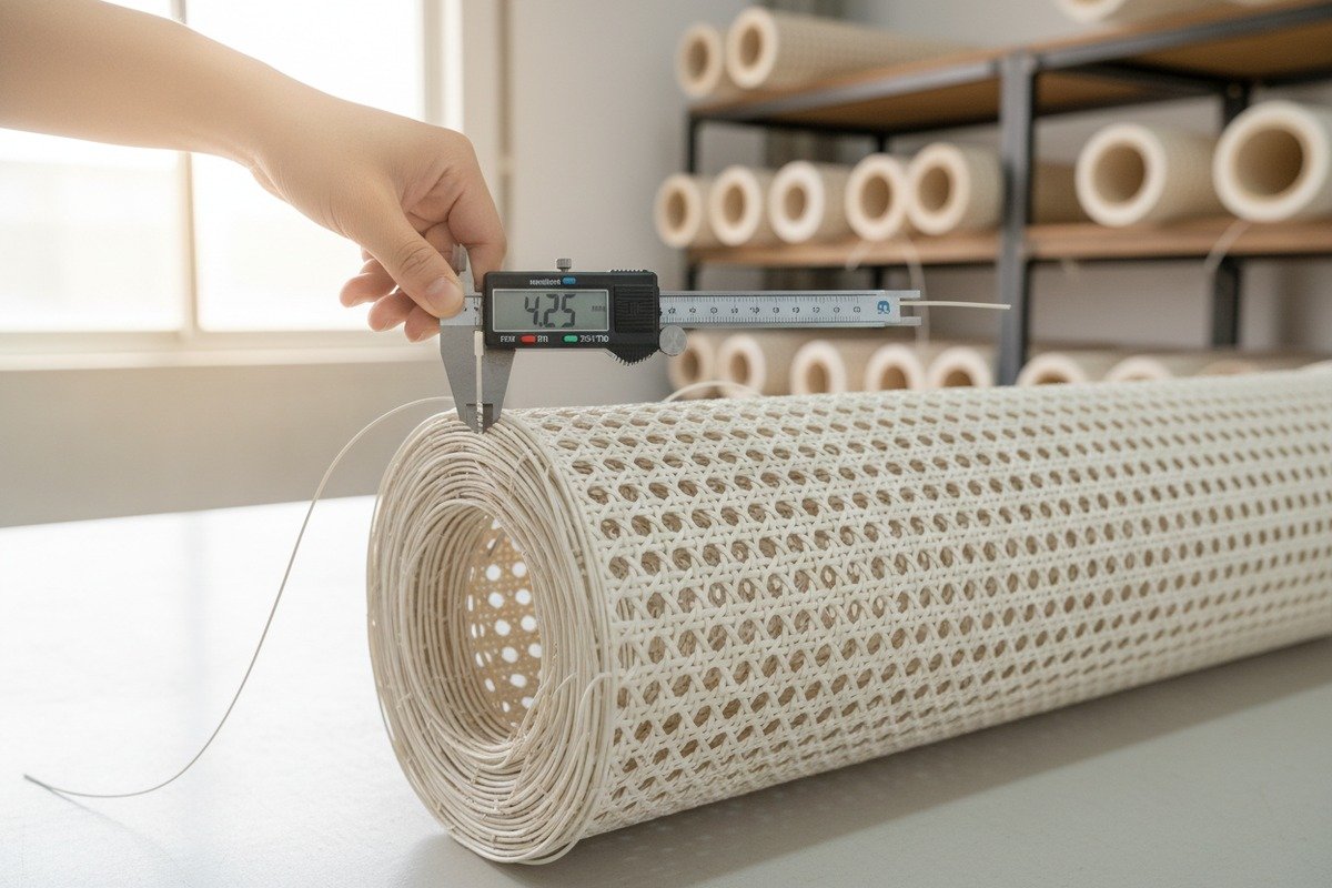 Vérification de la qualité du cannage en rotin par des échantillons et des certifications de qualité internationales (ID#2)