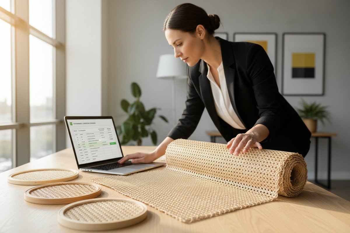 FSC-certified rattan cane webbing products for sustainable business sourcing (ID#1)