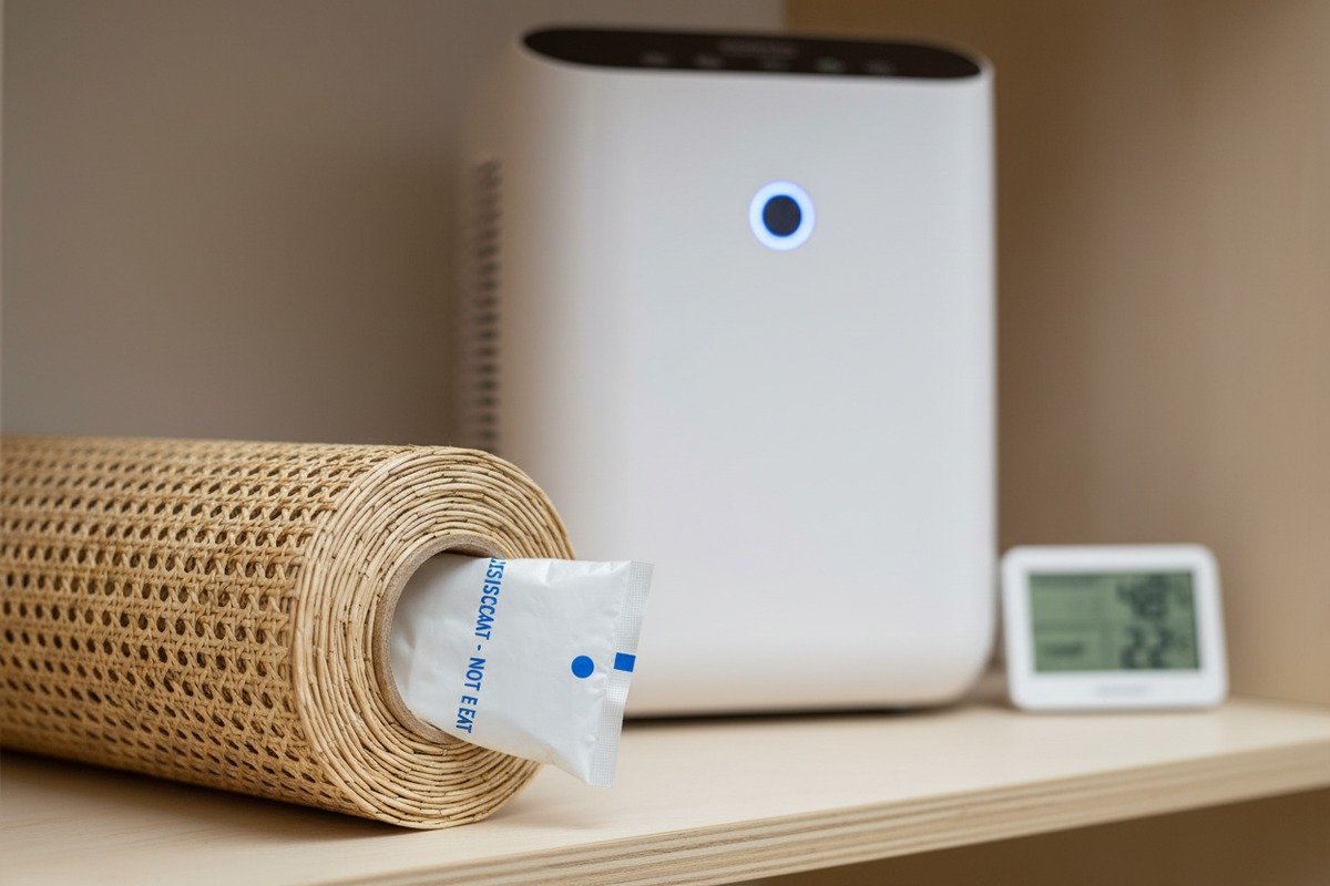 Control de humedad para ratán Mantenimiento de niveles de humedad ideales entre el 40 y el 50 por ciento para prevenir moho en el ratán (ID#2)