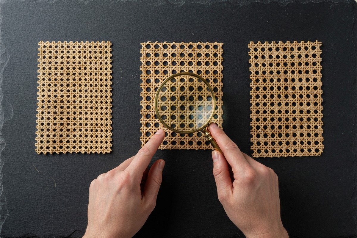 Common Rattan Mesh Patterns Common standard rattan mesh sizes including hexagonal and octagonal patterns from wholesalers (ID#3)