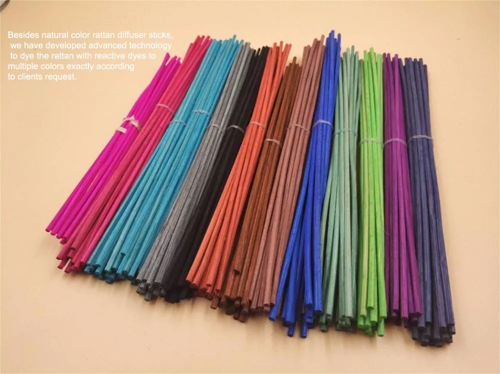 Natural and custom colored rattan diffuser sticks for wholesale supply