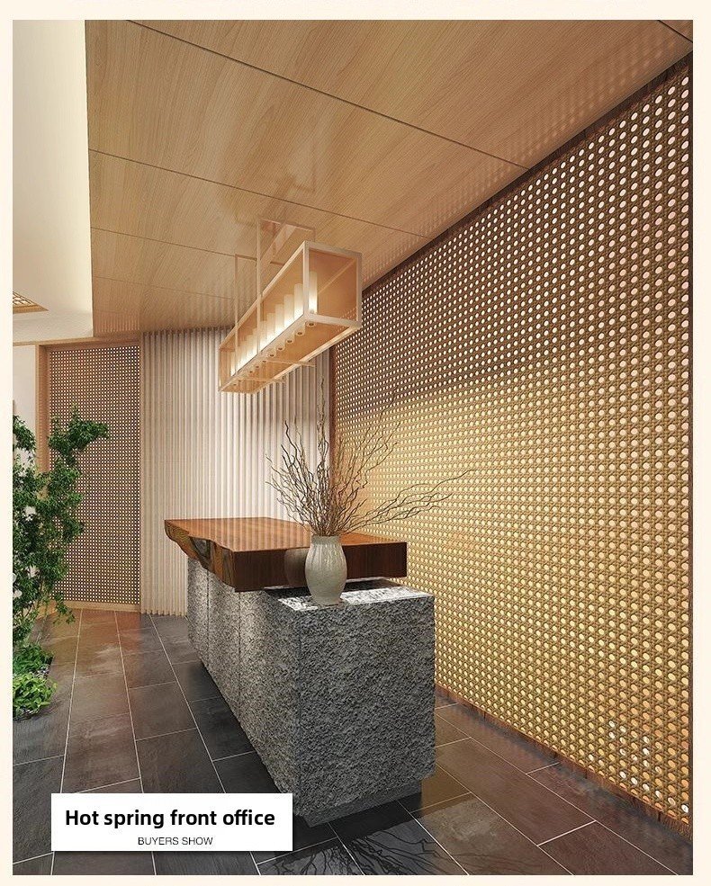 rattan cane webbing panel commercial project 1