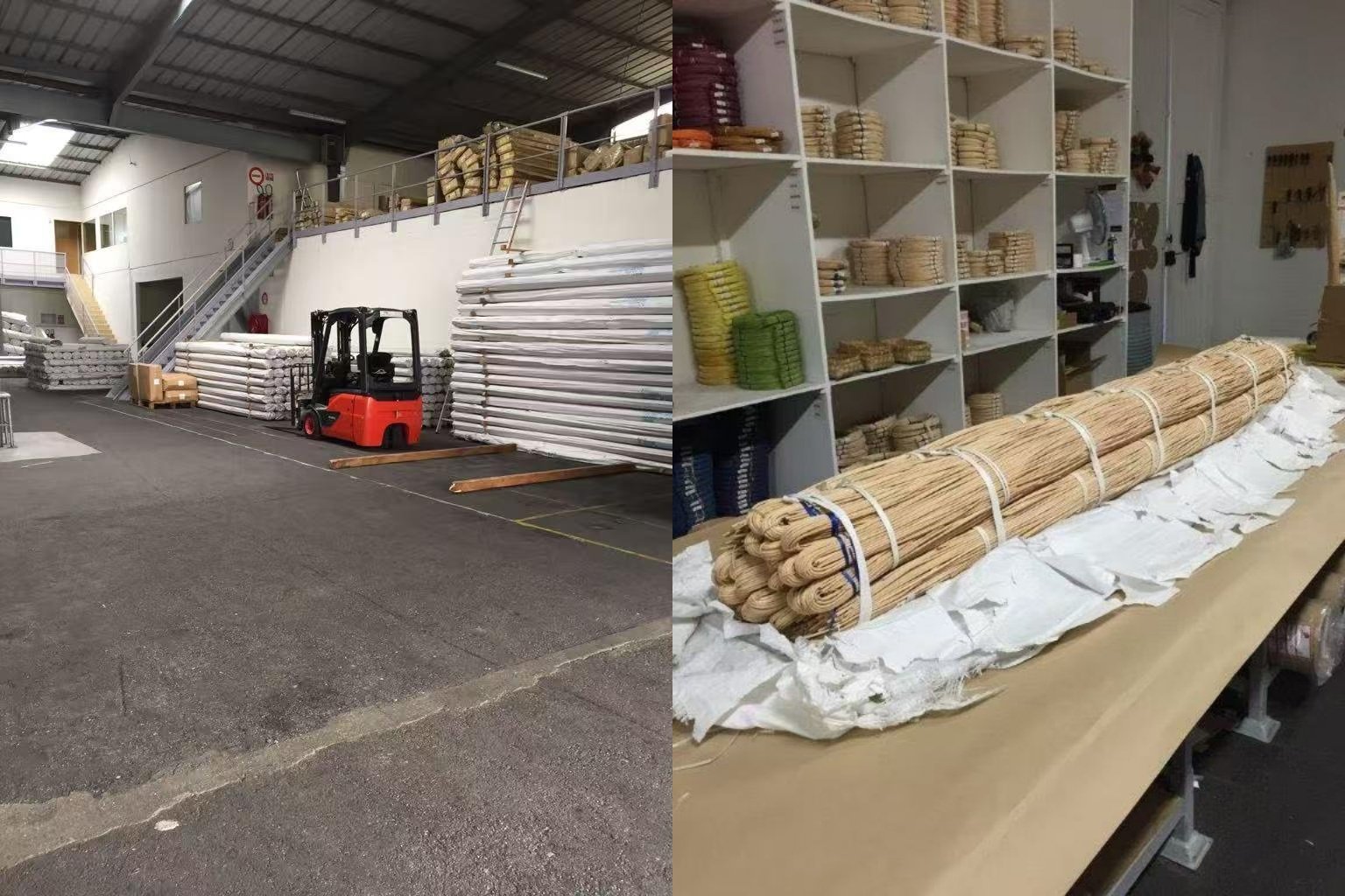 Matériaux en rotin naturel, notamment le cannage, la moelle de rotin, le rotin pour chaises, l'écorce et les bâtons de rotin